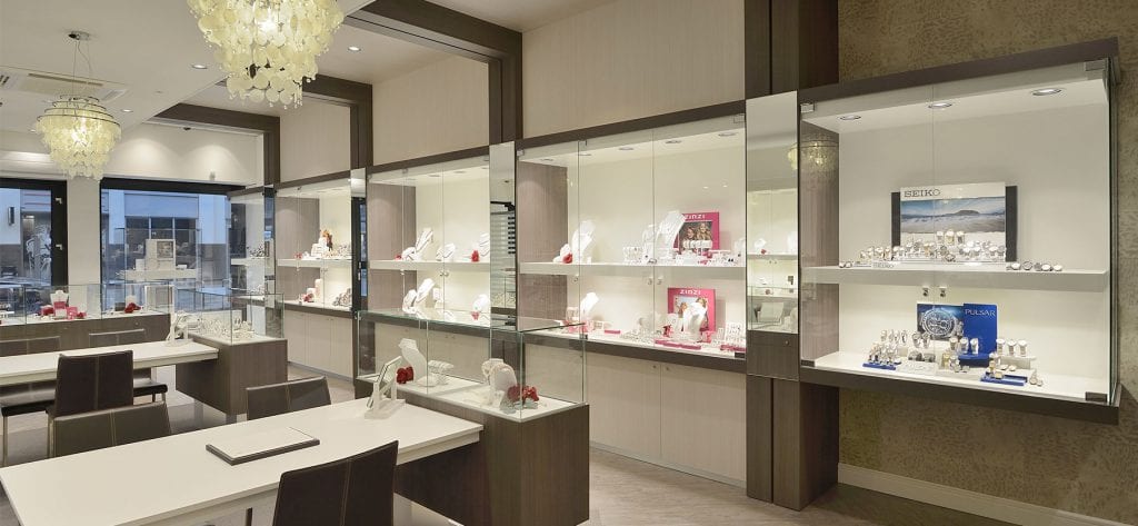 Shop fitting secure jewelry store Robert den Haag by WSB