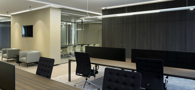 Custom furniture for an office in Luxembourg, JFPE